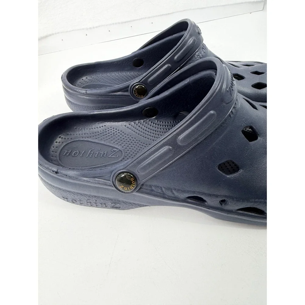 NothinZ Diamond Vent Clogs Mens Size 13 Navy Blue Lightweight Comfort Shoes